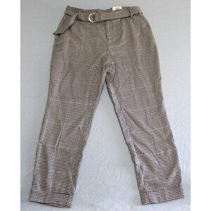 INC International Concepts Black White Houndstooth Tapered Leg Pants NWT 12